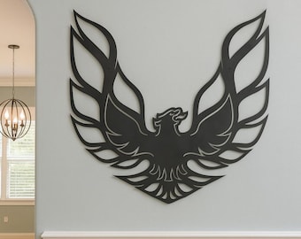 Firebird cut from 14 gauge steel with coating