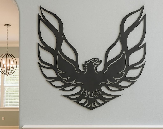 Firebird cut from 14 gauge steel with coating