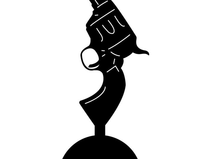 Candle holder with pistol cad cut file