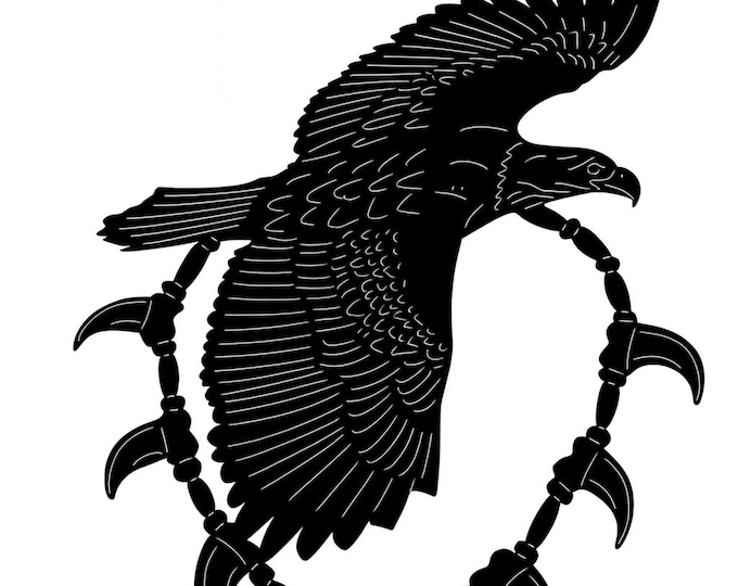Eagle, bear tooth necklace cad cut file