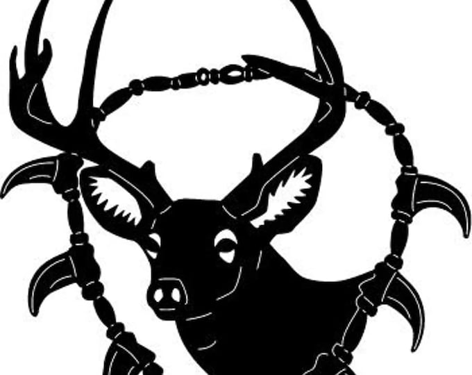 Buck deer, bear tooth necklace cad cut file
