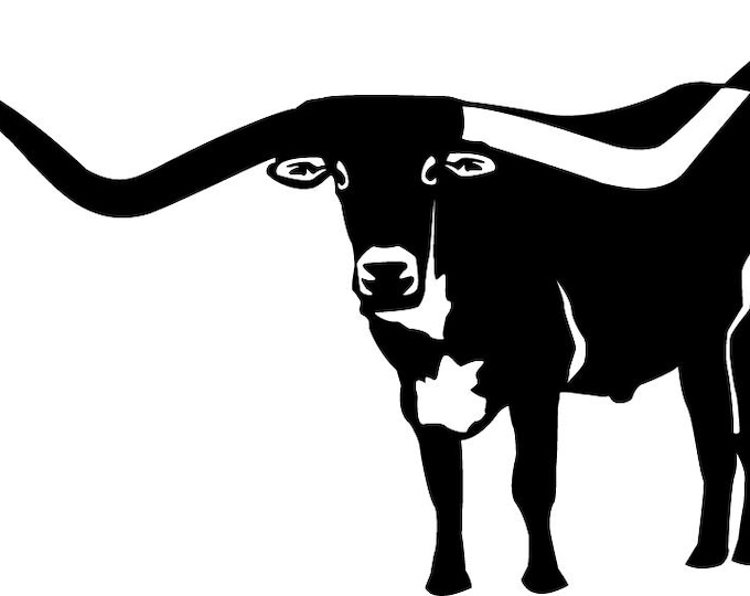 Long horn bull down cad cut file