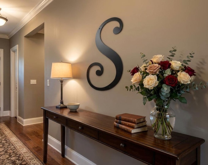 Metal Letter S, 14 Gauge Satin Black Steel Wall Art