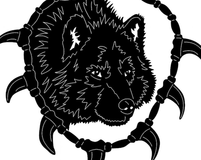 Wolf, bear tooth necklace cad cut file