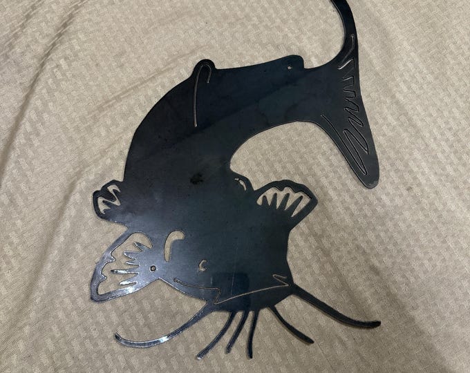 Catfish metal sign