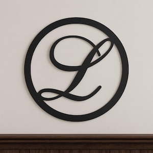 Metal letter L with circle