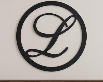 Metal letter L with circle