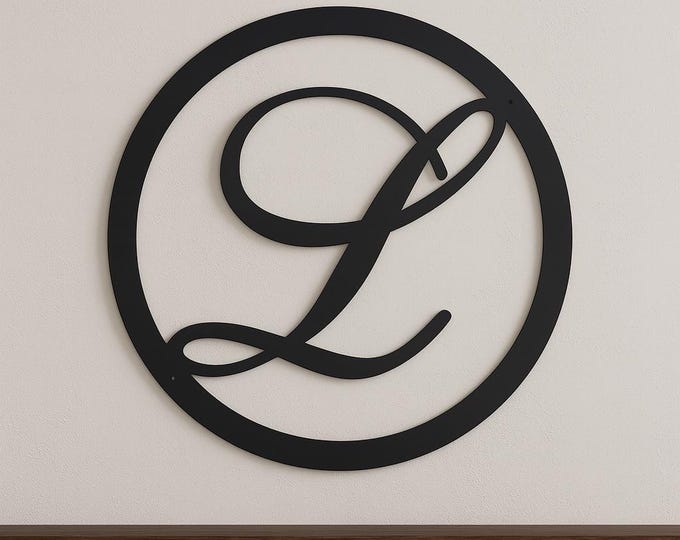 Metal letter L with circle
