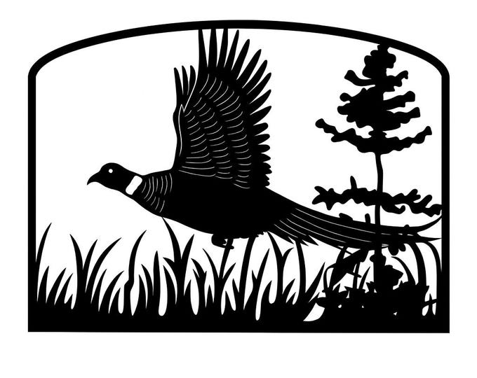 Pheasant outdoor scene cad cut files