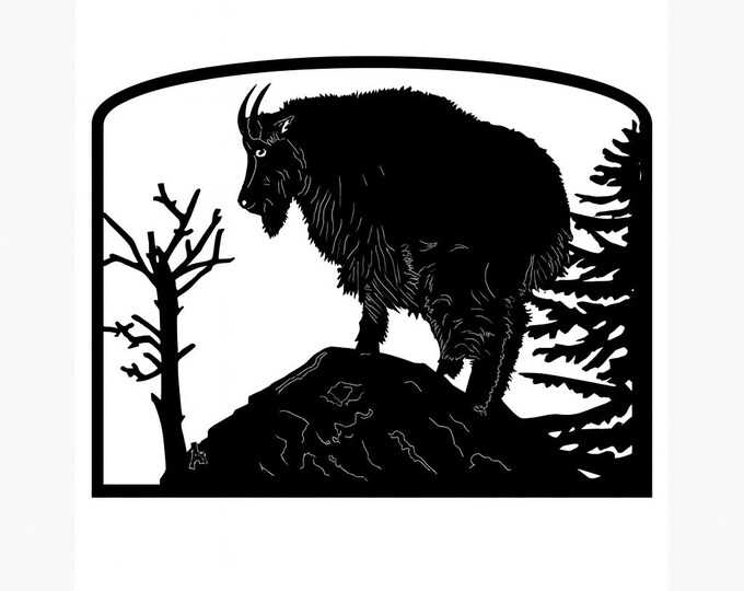 Mountain goat outdoor scene cad cut files