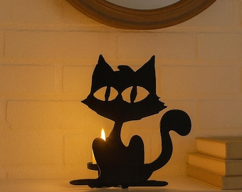 Black Cat Candle Holders - Set of 2