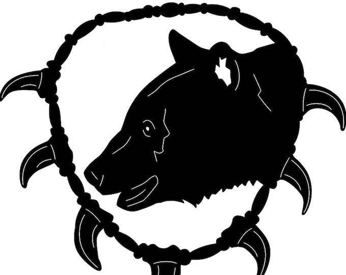 Bear, bear tooth necklace cad cut file