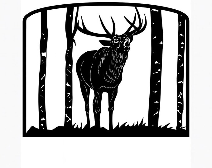Elk outdoor scene cad cut files