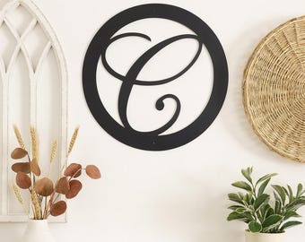 Metal letter C in circle