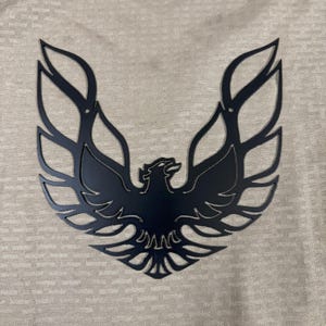 Firebird cut from 14 gauge steel with coating