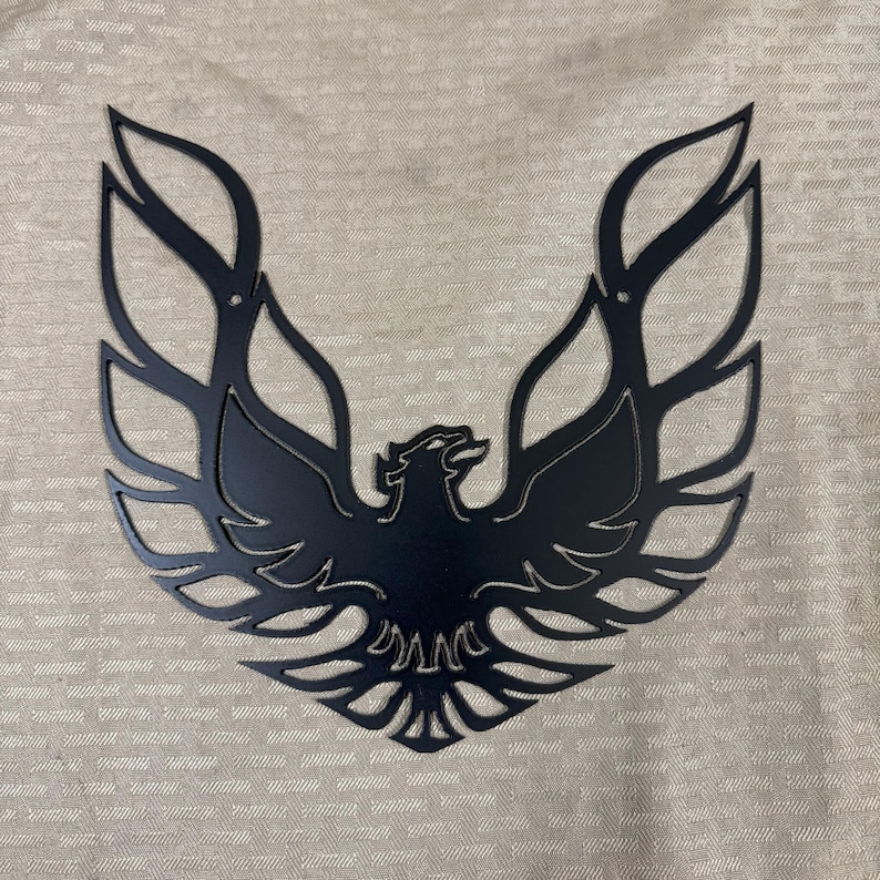 Metal firebird sign, large steel wall art, phoenix silhouette afbeelding 2