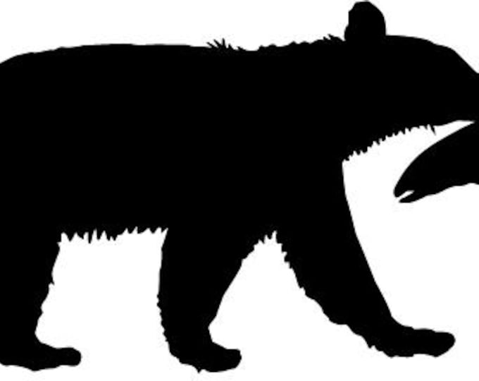 Bear with a fish cad cut file