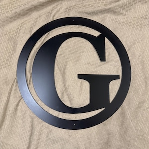 Metal letter G in circle