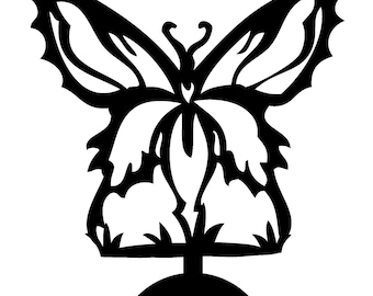 Candle holder with butterfly cad cut file