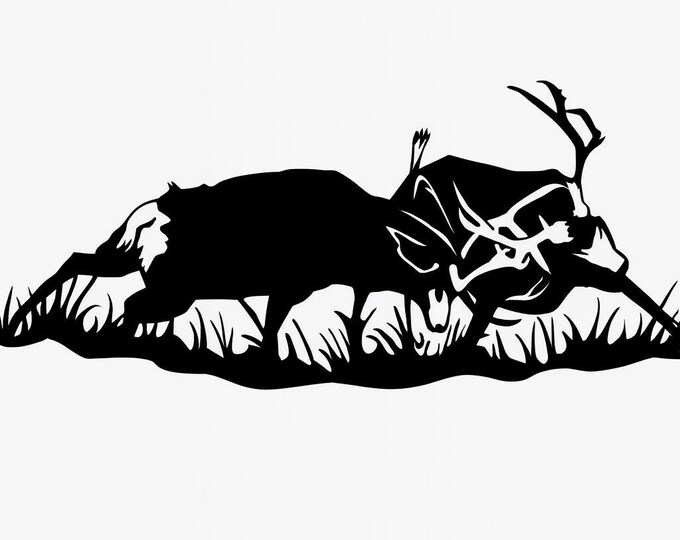 Bucks fighting cad cut file