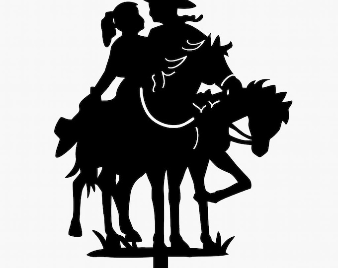 Candle holder with cowboy and cowgirl cad cut file