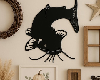Catfish metal sign