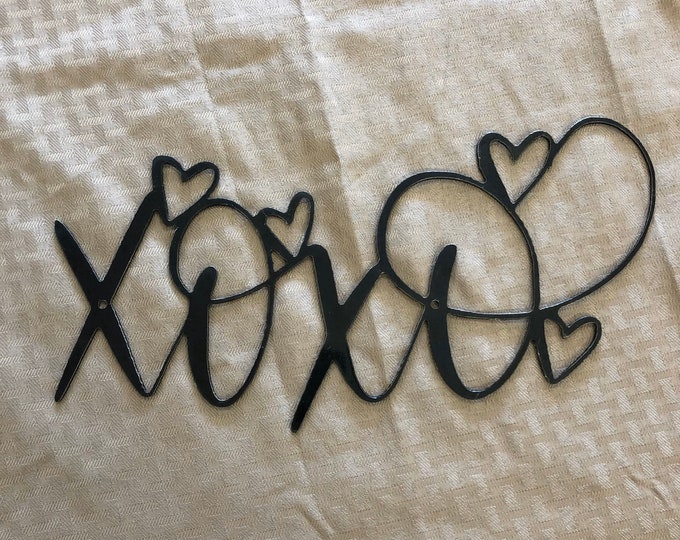 XOXO SIgn cut from 14 gauge steel