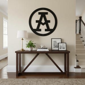Metal Letter A, 14 Gauge Steel Circle Monogram Sign
