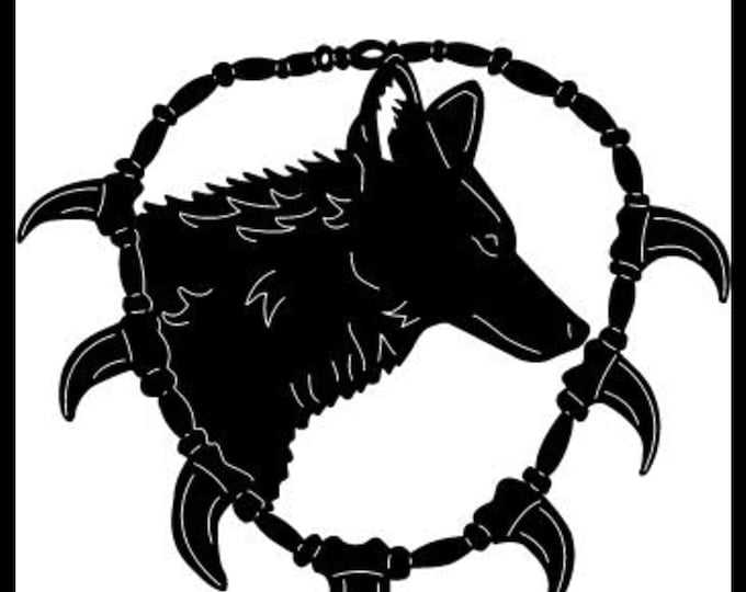 Wolf, bear tooth necklace cad cut file