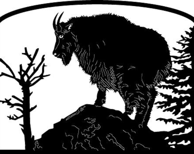 Mountain goat outdoor scene cad cut files