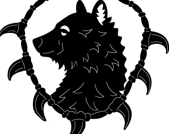 Bear, bear tooth necklace cad cut file