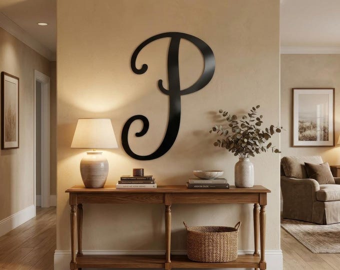 14 Gauge Steel Letter P, Satin Black