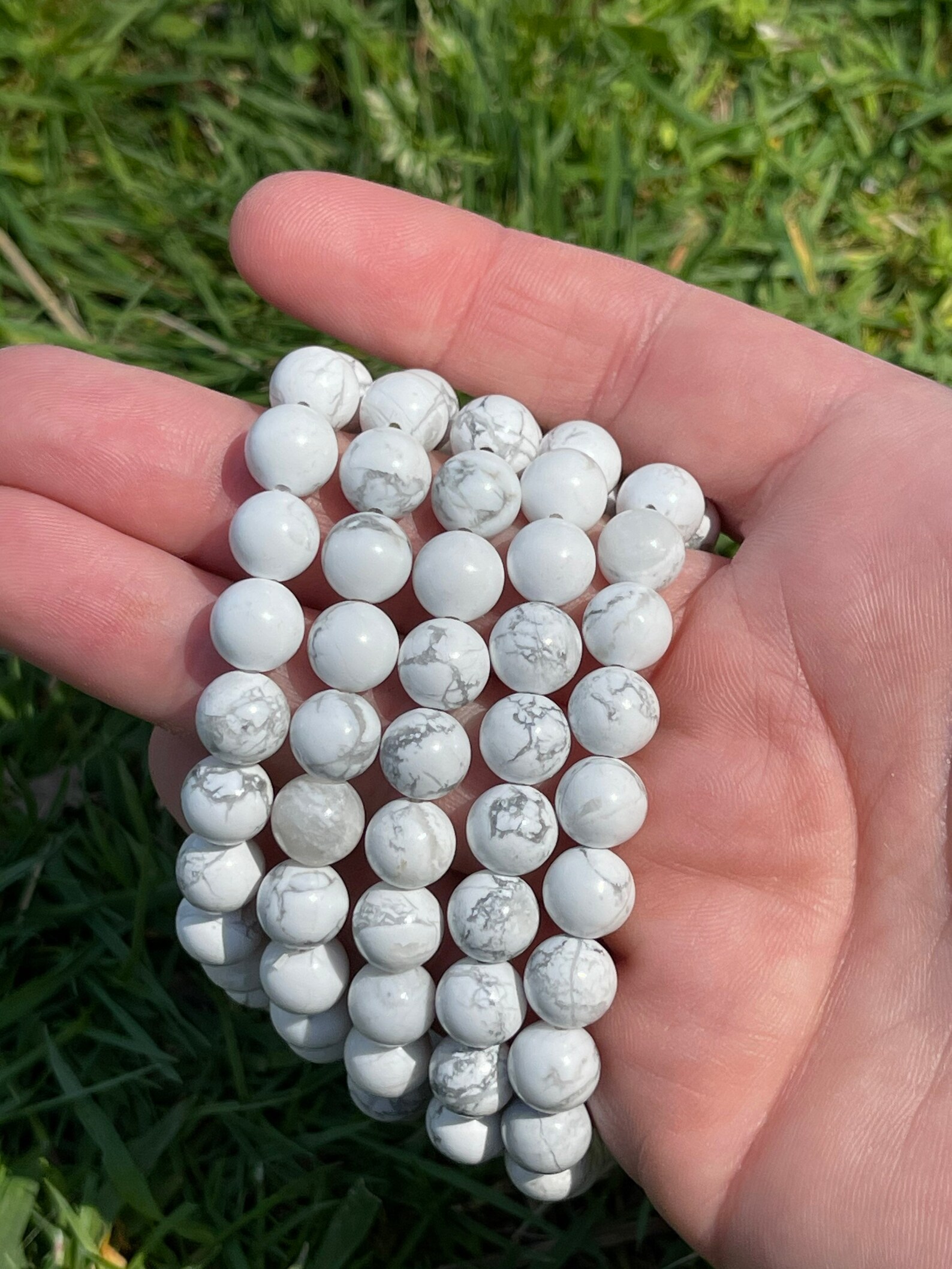 Howlite Bracelet Crystal Bracelet Howlite Crystal Bracelet Etsy