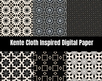 Kente Inspired Digital Papers | High-Resolution JPEG | Unlimited Commercial Use | Craft & Design