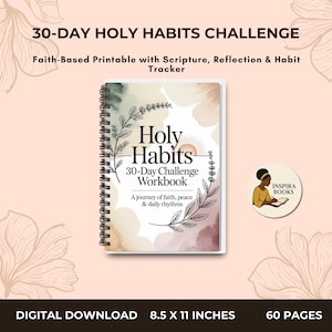 30-Day Holy Habits Challenge | Faith-Based Printable with Scripture, Reflection & Habit Tracker