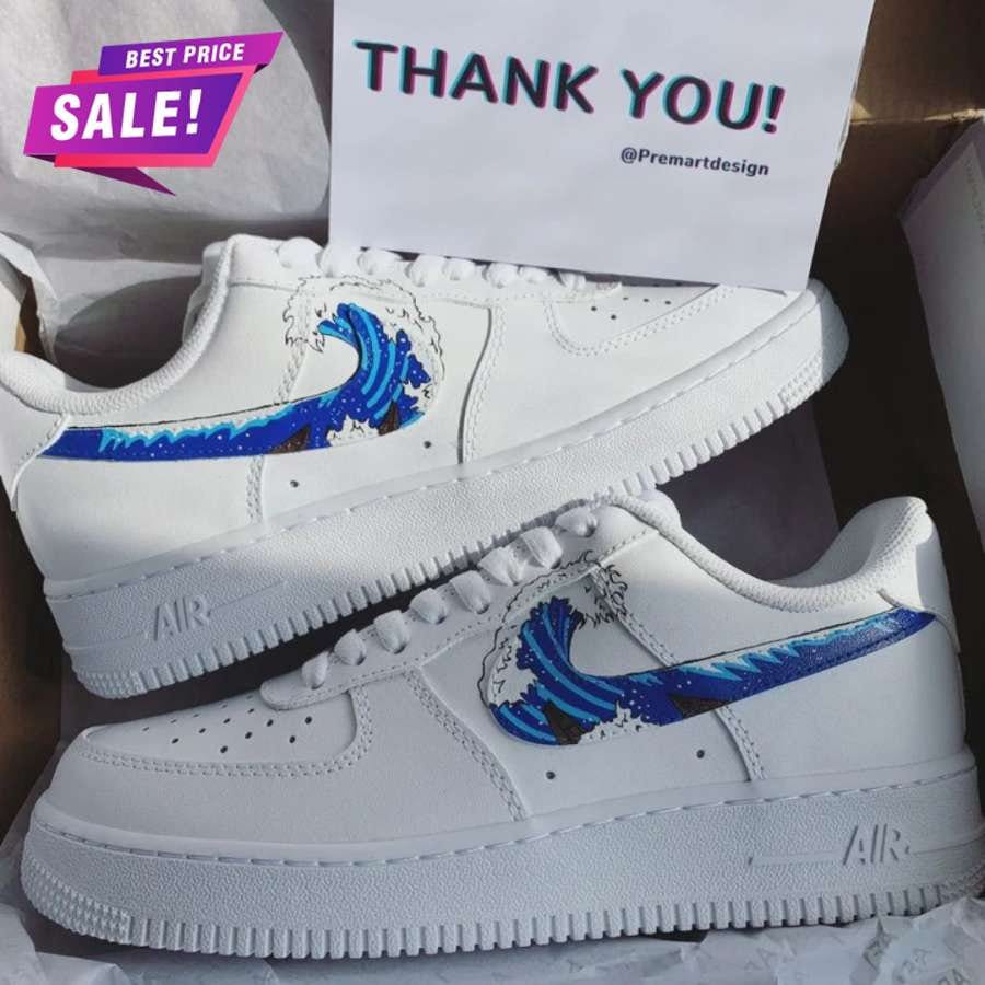 The Great Wave off Kanagawa Custom Air Force 1 Hand Painted - Etsy