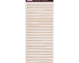 Anita's Rose Gold Lower Case Alphabet Letters Peel Off Sticker Sheet - Card Making Paper Craft Stationery