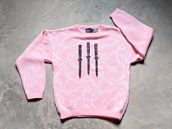 Upcycled Sweater with Knife Prints