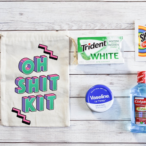 Oh Shit Kit/ 90s/ Bachelorette Party Gifts / 90s Bachelorette Party / Bridal Party/ retro / 90s Themed Bachelorette