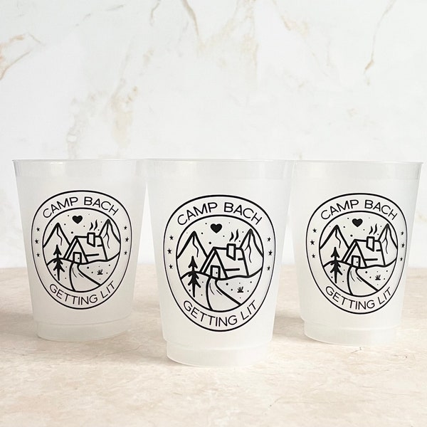Camp Bach Party Cups / Camp Bach / Camp Bachelorette Party Cups / Bridal Party / 16oz Frosted Cup / Getting Lit / Reuable Cups /