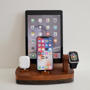 Multi Device Charging Station and Organizer, Docking Station and charging station organizer for iPhone Apple Watch Airpods and iPad