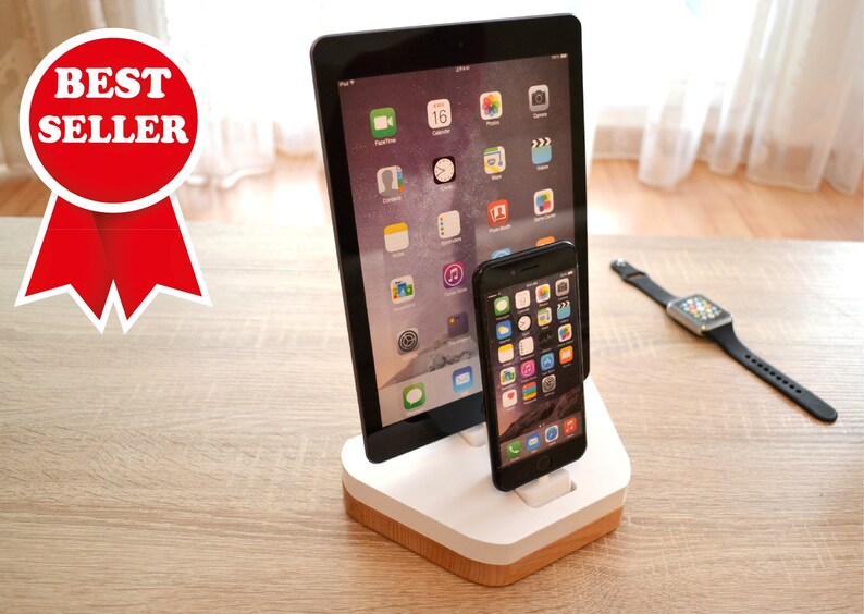 Iphone Ladestation Buche Weiß docking station Geschenk iPad | Etsy Iphone Ladestation Buche Weiß docking station Geschenk iPad | Etsy