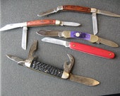 Lot of 5 pocket knives, Victorinox, Frost Cutlery, Hammer, Sheffield, Winchester,