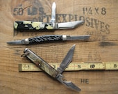 Kent, Camillus and Colonial USA 3 knife lot of 2 blade Jack Pen pocket knives