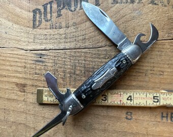 Imperial Prov. RI USA Kamp King model Camp Scout Utility 4 blade pocket knife