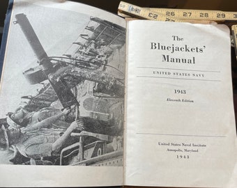 Vintage 1943 The Bluejackets' Manual WW2 Navy