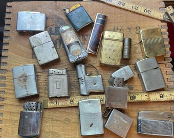Big Lot of lighters Continental, Park Sherman, Martin, Zippo, others for parts or repair