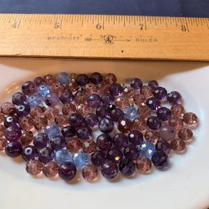 vintage bead soup loose beads purple hue  Lot