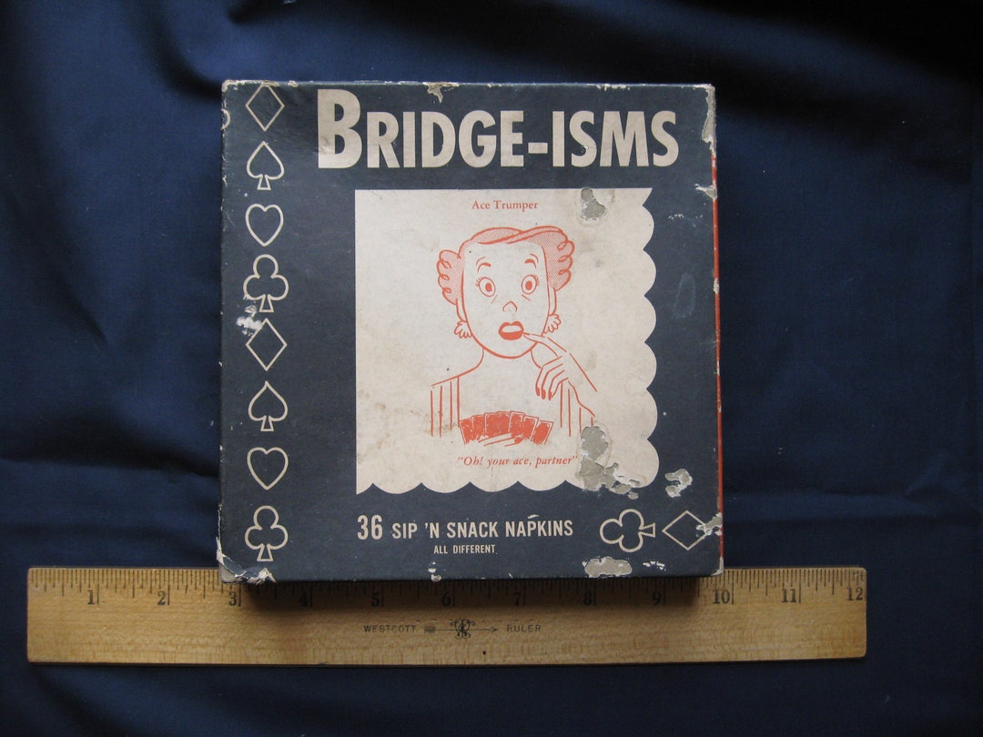 Vintage Cocktail Bridge Napkins Bridgeisms Etsy