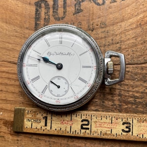 Vintage Elgin pocket watch 1893 Model 3 size 18s, grade 125, 17 jewel with Keystone case